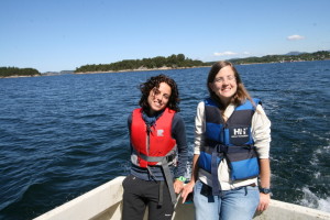 Sara and Lena on board the "Aurelia"